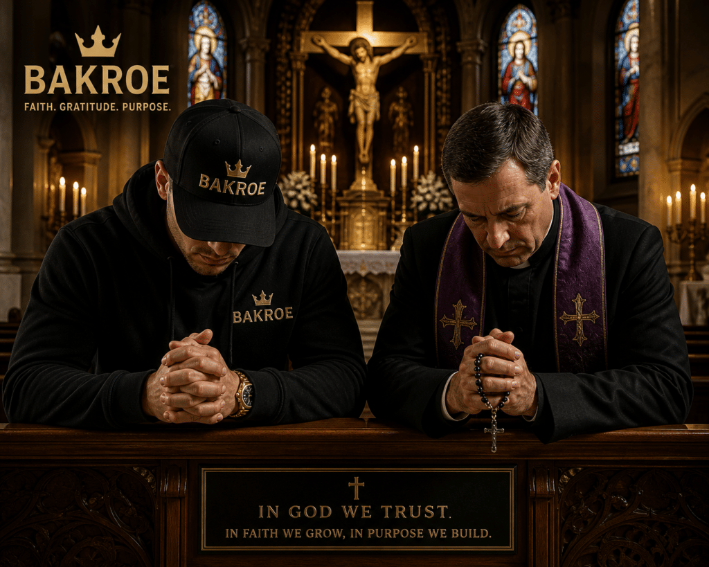 bakroe praying in church